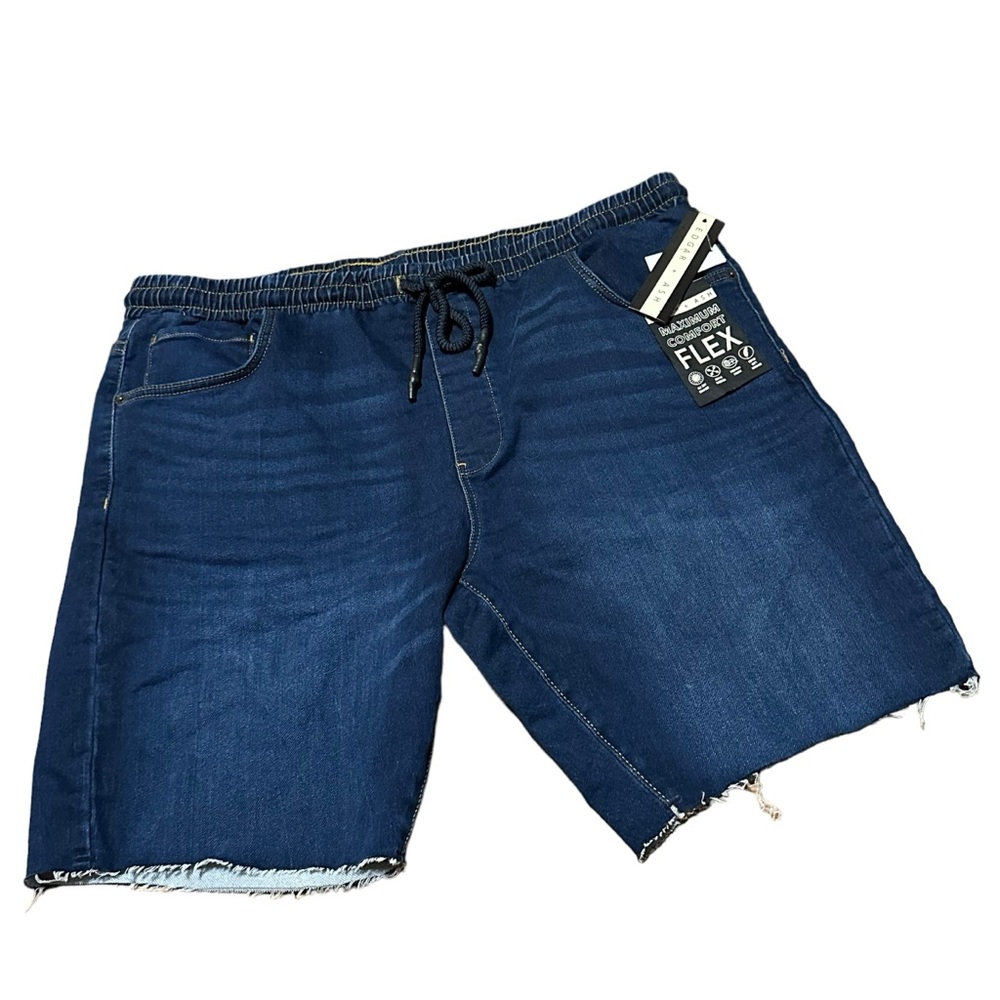 EDGAR + ASH Maximum Comfort FLEX Mens XXL Stretch Denim Shorts Blue Cut Offs